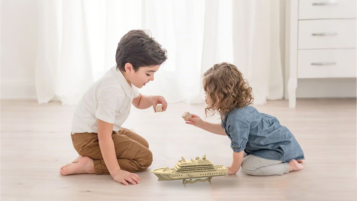 Feltor 3D puzzle for kids, felt luxury cruise ship three-dimensional puzzle, DIY children's ship model kit, can be used as desktop decoration, give children an excellent toy birthday gift