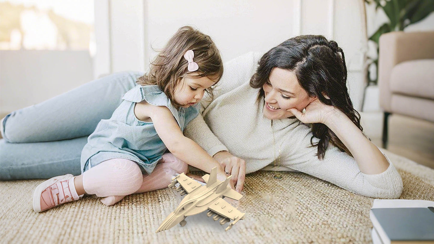 Feltor 3D puzzle for kids, felt fighter plane 3D puzzle, DIY children's airplane model kit, can be used as desktop decoration, give children an excellent toy birthday gift