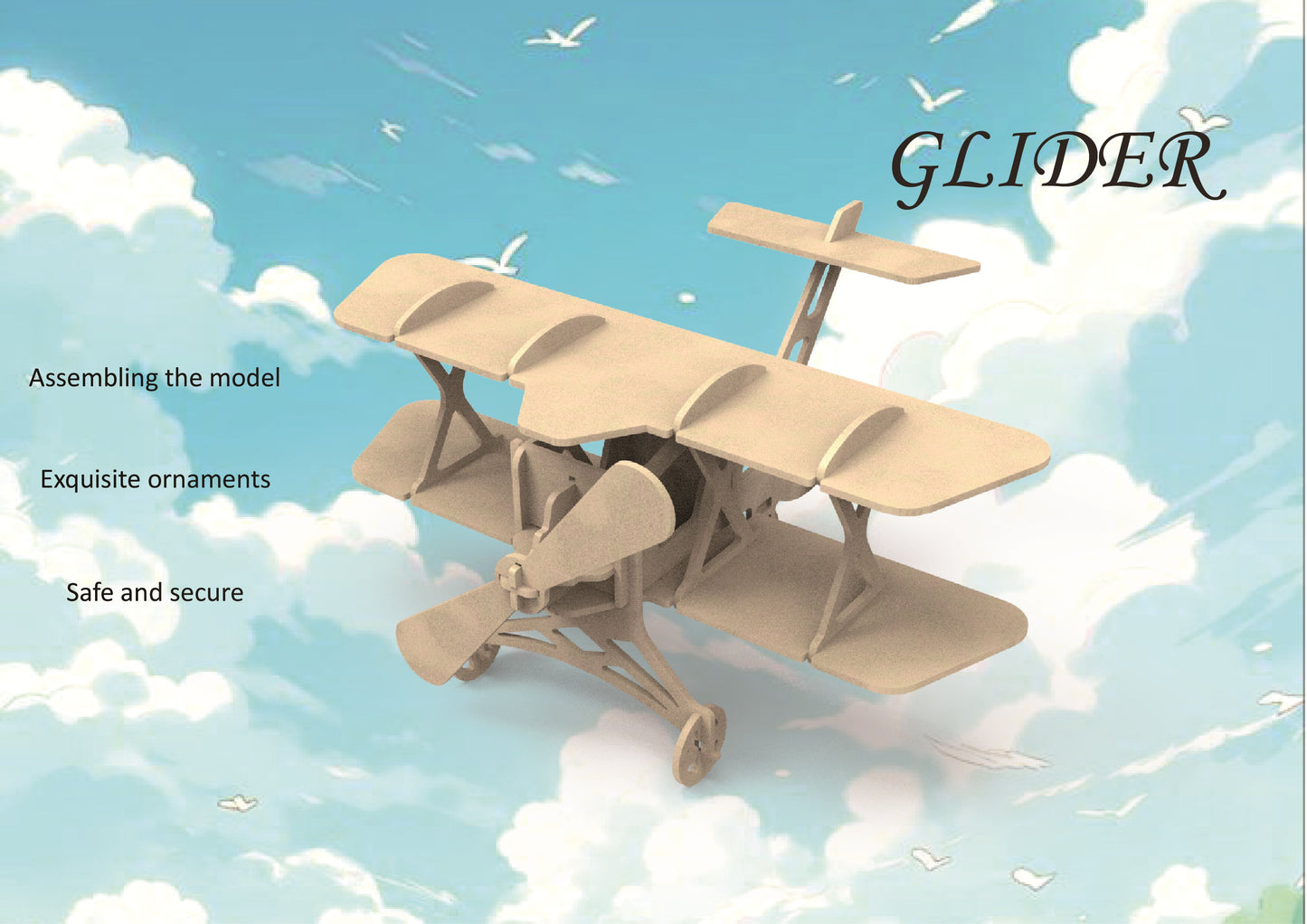 Feltor Children's Educational Felt Glider 3D Stereo Puzzle, DIY Aviation Model Kit, Can Be Used as Room Decoration, Interesting Toy Gift Choice