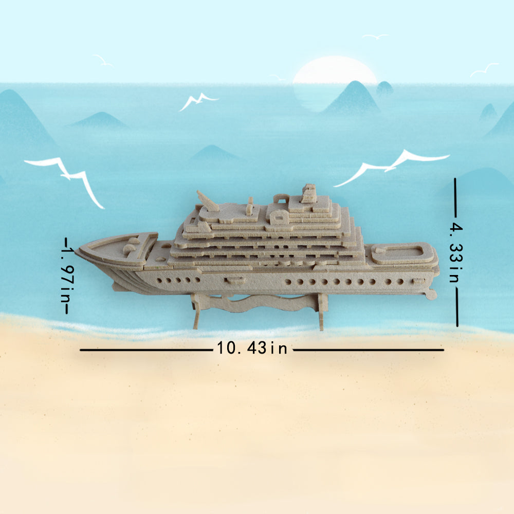 Feltor 3D puzzle for kids, felt luxury cruise ship three-dimensional puzzle, DIY children's ship model kit, can be used as desktop decoration, give children an excellent toy birthday gift