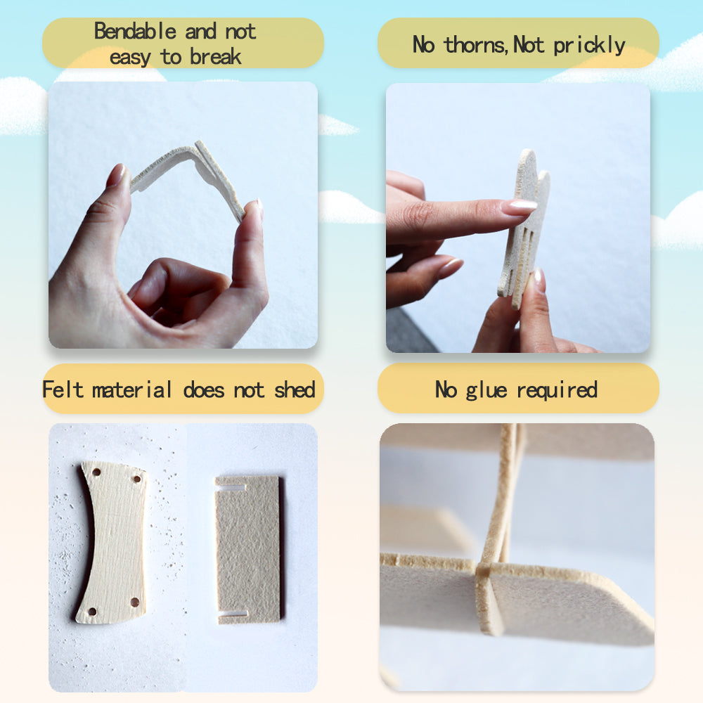 Feltor 3D puzzle for kids, felt fighter plane 3D puzzle, DIY children's airplane model kit, can be used as desktop decoration, give children an excellent toy birthday gift