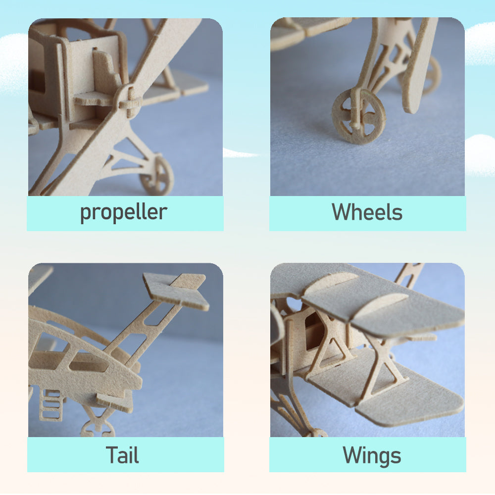 Feltor Children's Educational Felt Glider 3D Stereo Puzzle, DIY Aviation Model Kit, Can Be Used as Room Decoration, Interesting Toy Gift Choice