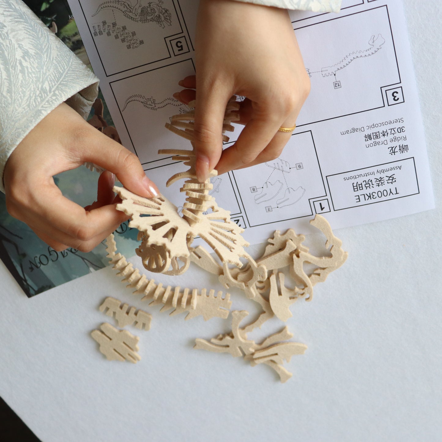 Feltor 3D puzzle for kids, different from wooden puzzles, felt dinosaur DIY three-dimensional puzzle, dinosaur puzzle toy educational game set gift