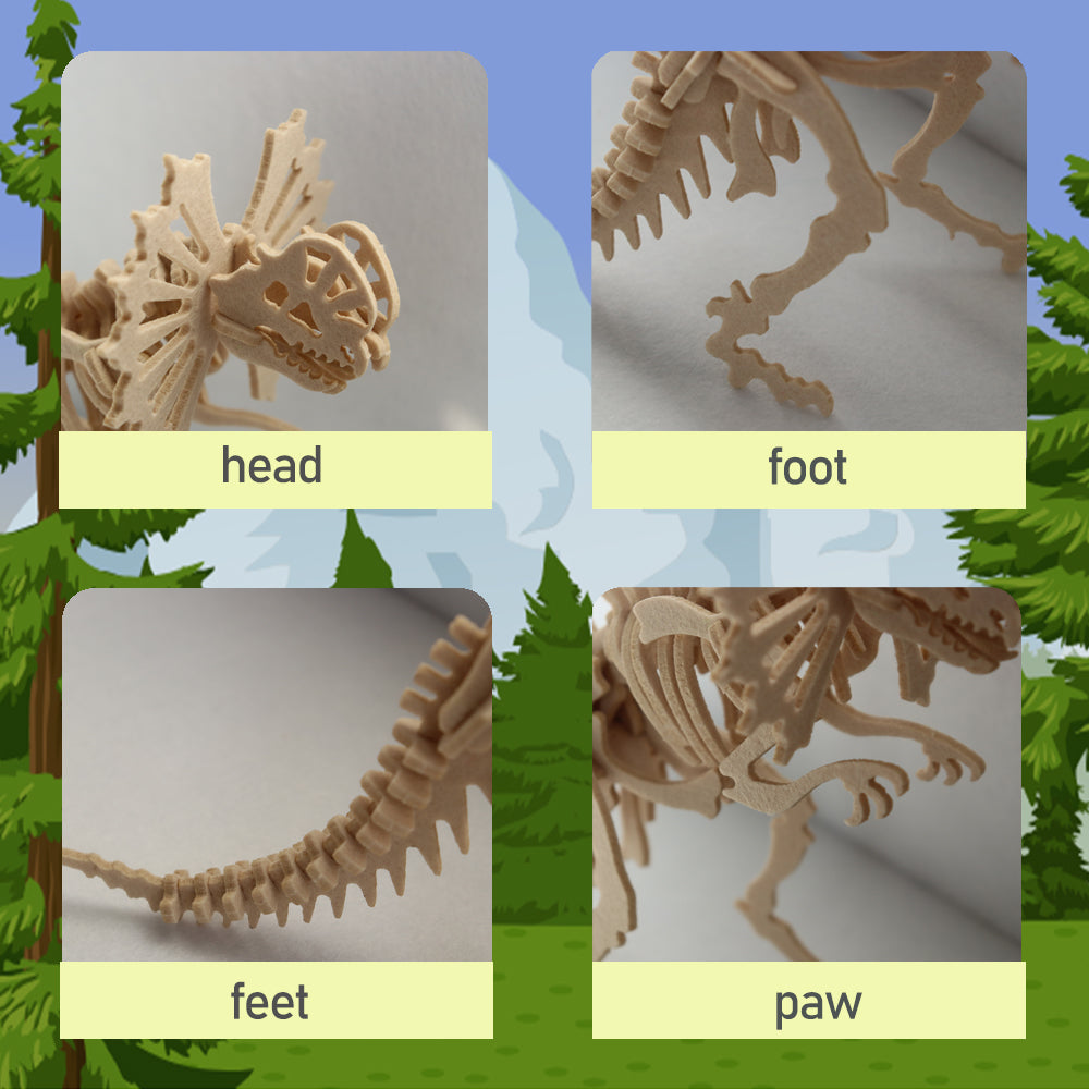 Feltor 3D puzzle for kids, different from wooden puzzles, felt dinosaur DIY three-dimensional puzzle, dinosaur puzzle toy educational game set gift