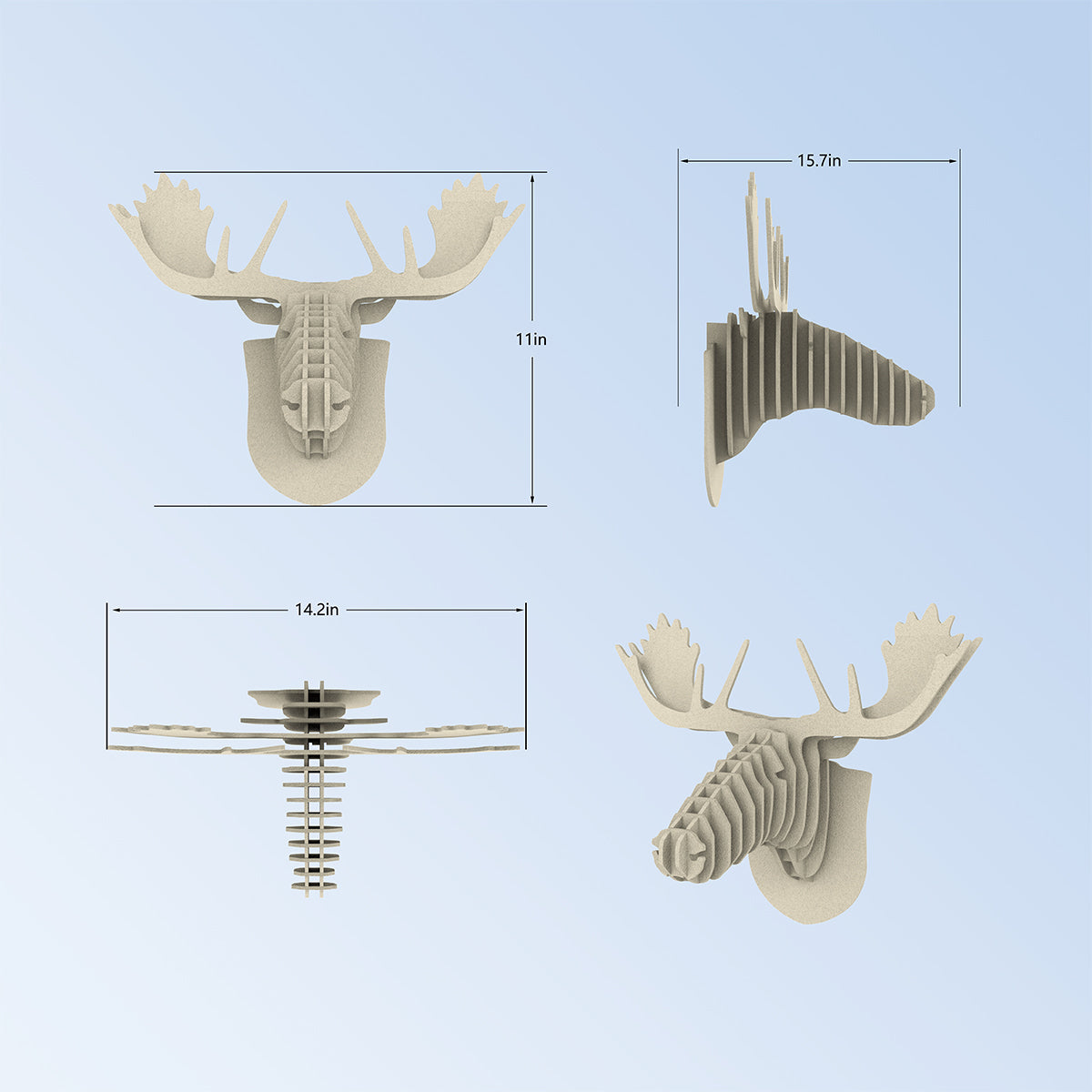 Feltor Felt3D Deer Head Wall Decor - Faux Taxidermy Deer Head Wall Art With Adhesive And Metal Hooks For Living Room, Office And Bedroom Elk Antler Hanging Décor