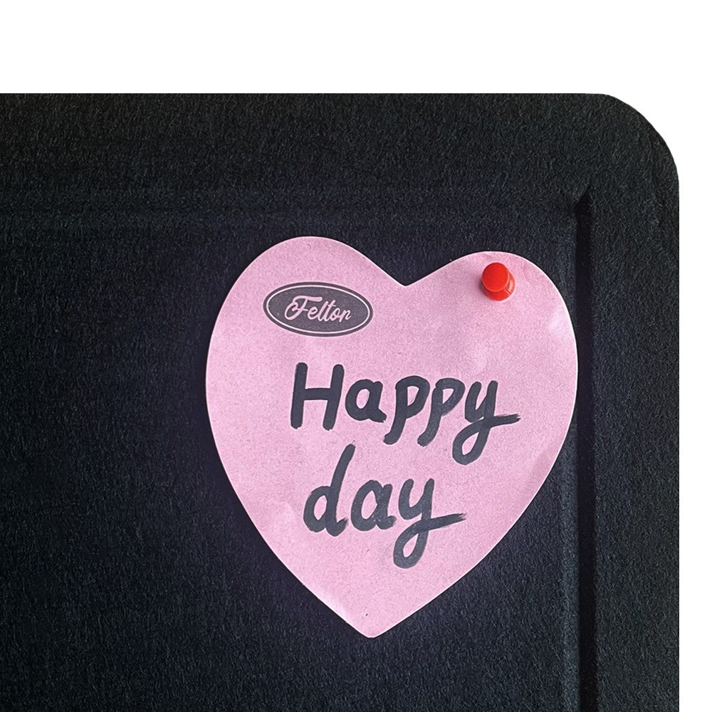 Feltor Large Bulletin Board 23"x15"/29"x23"/47"x23"/ 47"x29" Felt Board with 20 Push Pins is a Home School Office Decorative Pin Board - Black