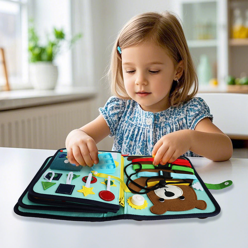 Feltor Felt Quiet Book - Montessori Toys, Animal Theme Interactive Book Sensory Toys for 1-3 Years Old Birthday Gifts