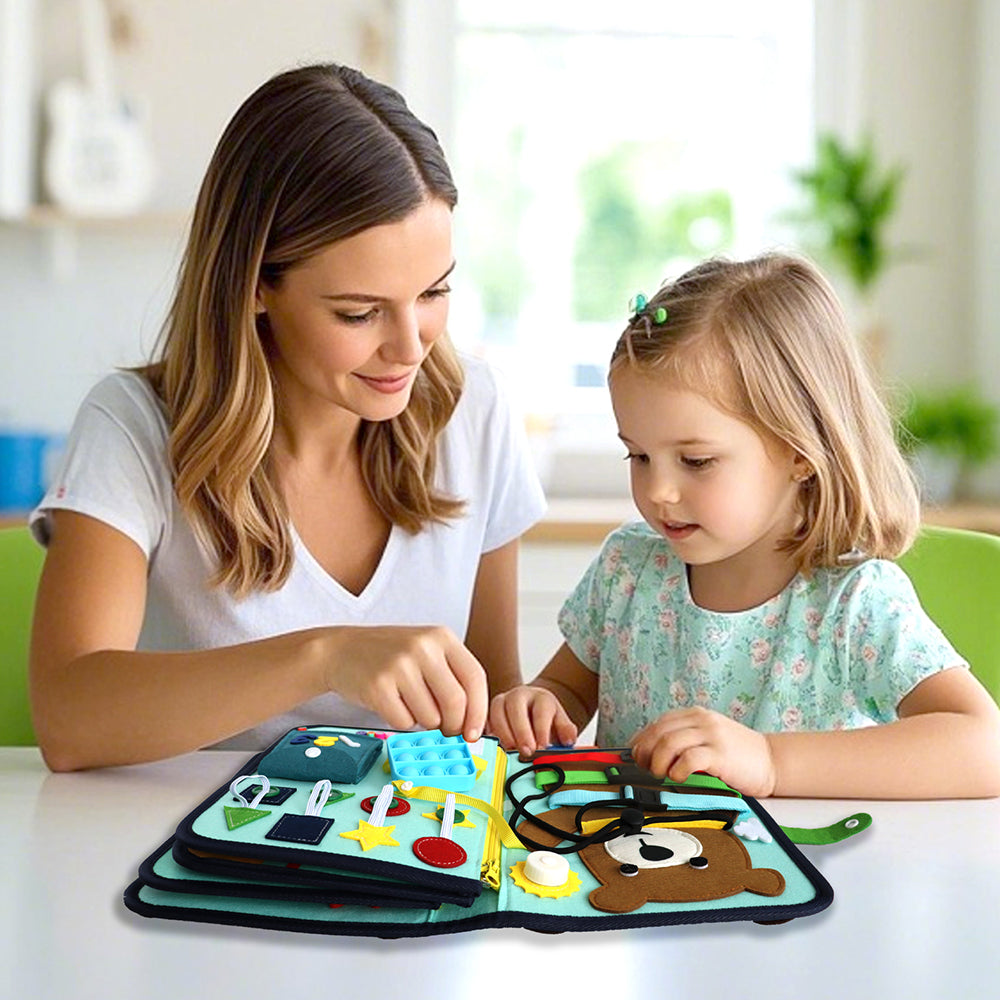 Feltor Felt Quiet Book - Montessori Toys, Animal Theme Interactive Book Sensory Toys for 1-3 Years Old Birthday Gifts