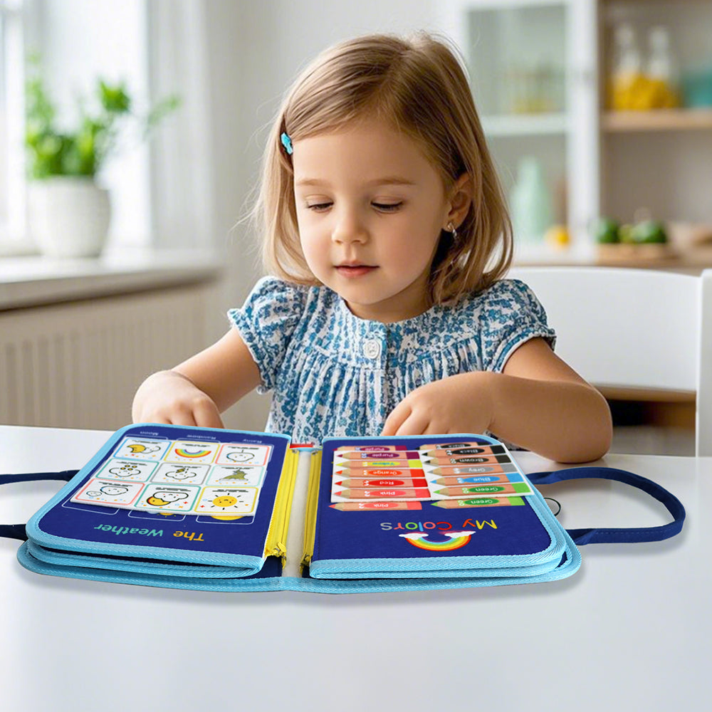 Feltor Felt Busy Book Sensory Toys for 1-3 Years Old Toddlers Quiet Activity Book Educational Learning Contains Life Skills, Cognition, Sorting, Matching