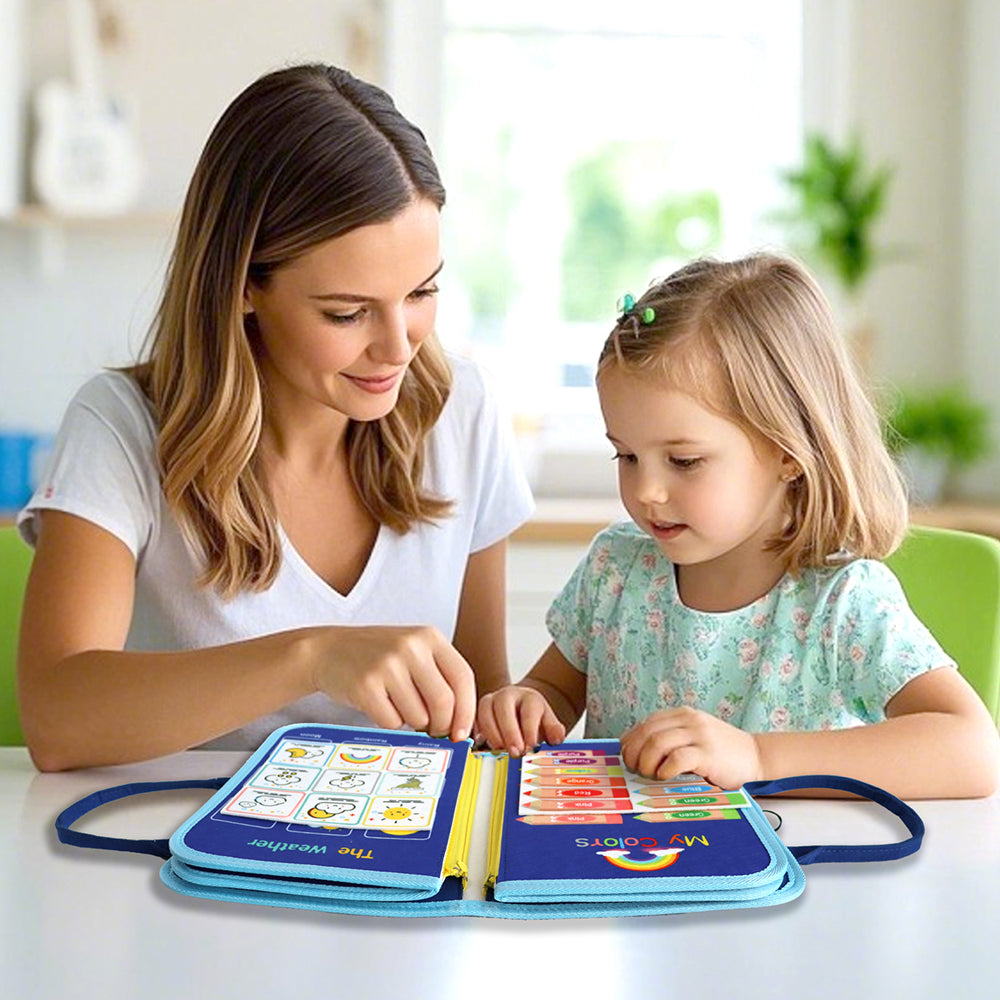 Feltor Felt Busy Book Sensory Toys for 1-3 Years Old Toddlers Quiet Activity Book Educational Learning Contains Life Skills, Cognition, Sorting, Matching
