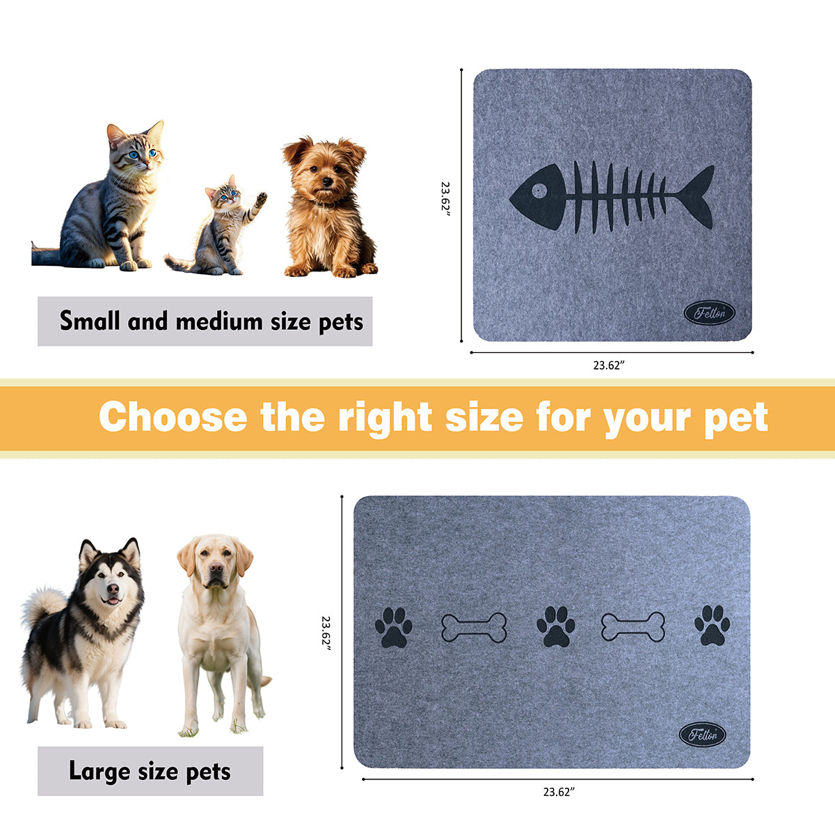Feltor Multi-Purpose Scratch-Resistant Non-Slip Floor Protection felt pet Cats & Dogs Mats & Pads (12pcs) for Home, Car, Hotel & Crate Training Scratching Mats & Dog Kennel Liners