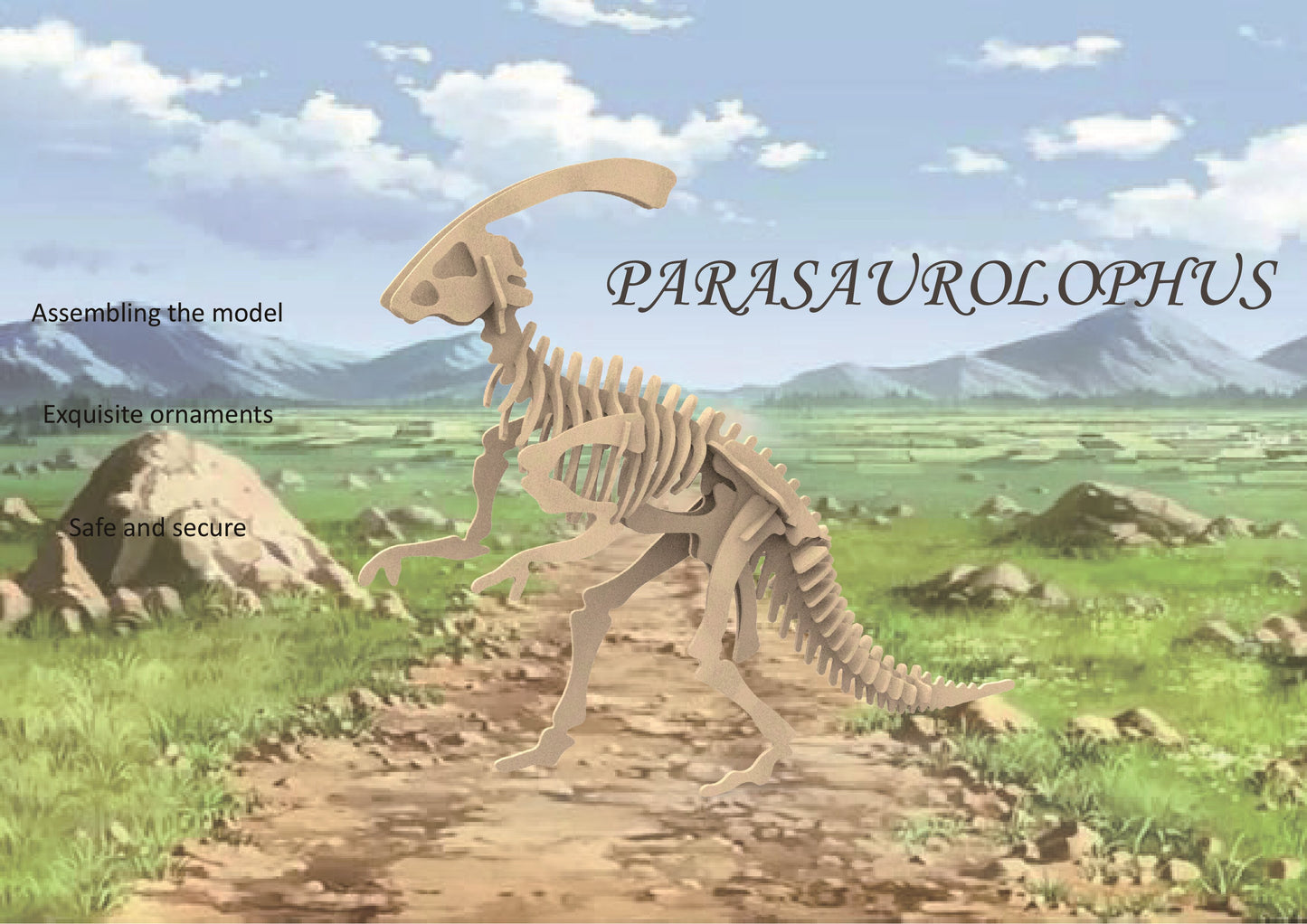 Feltor 3D puzzle for kids, different from wooden puzzles, felt Parasaurolophus DIY 3D puzzle, jigsaw puzzle toy educational game set gift