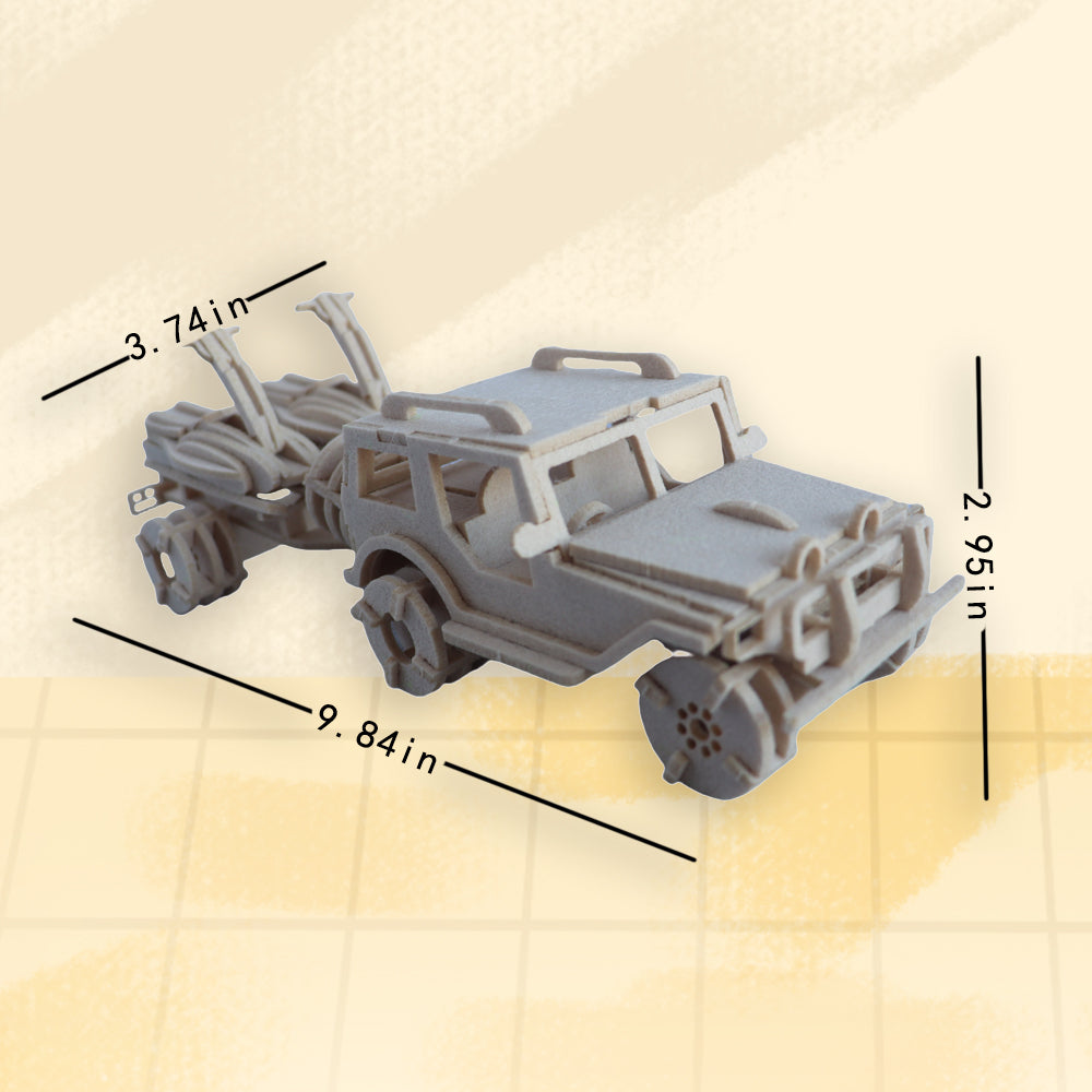 Feltor 3D Puzzles for Kids, Felt Jeep Stereoscopic Puzzles, DIY Model Car Kits for Kids, Can Be Used as a Desk Decoration, A Great Toy Birthday Gift for Kids