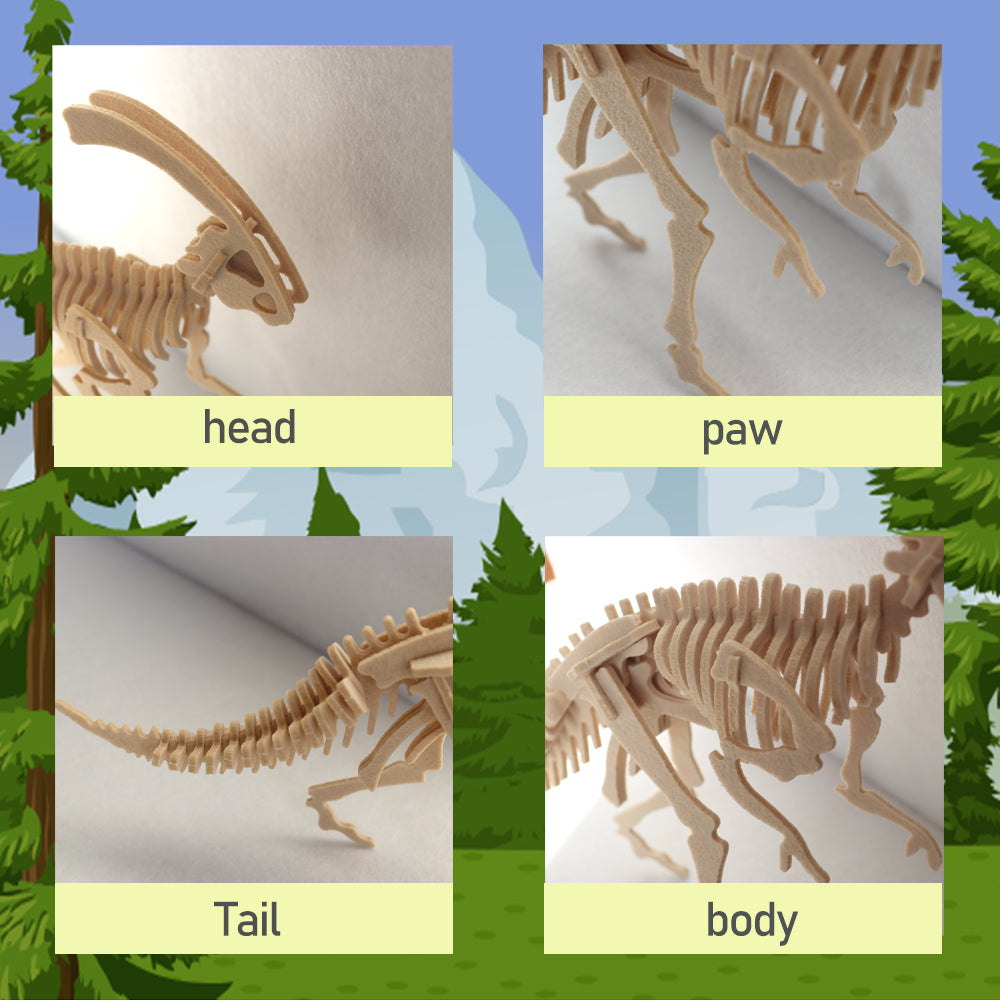 Feltor 3D puzzle for kids, different from wooden puzzles, felt Parasaurolophus DIY 3D puzzle, jigsaw puzzle toy educational game set gift