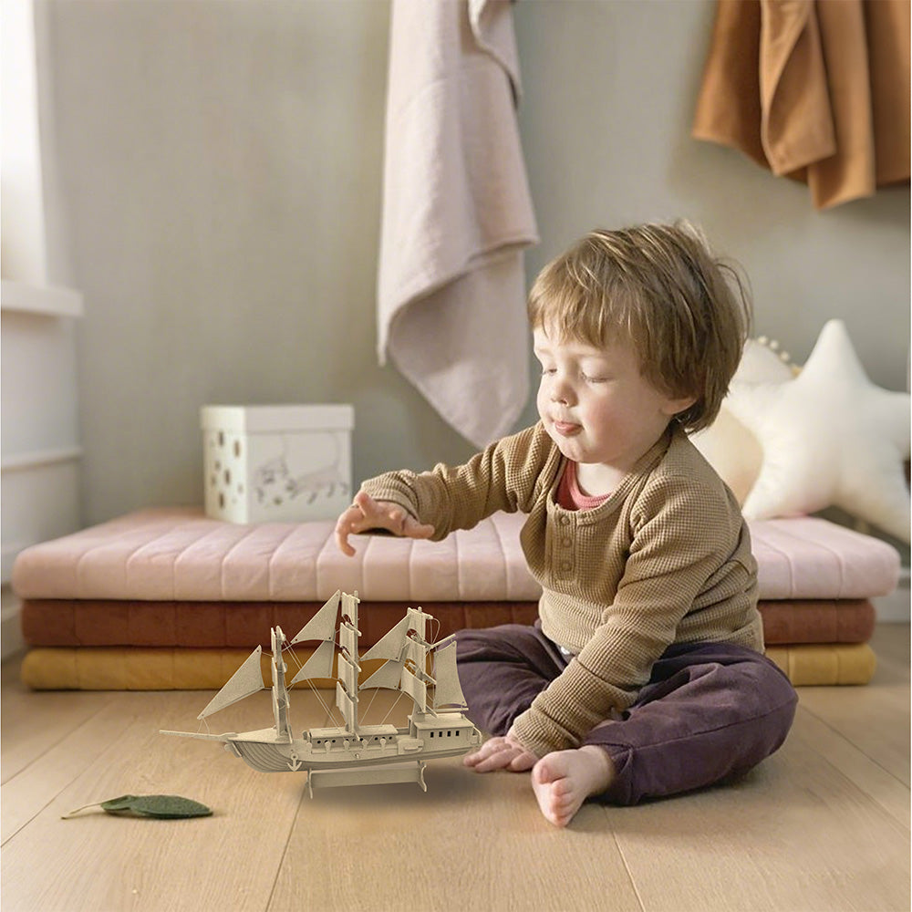 Feltor 3D puzzle for kids, felt sailboat 3D puzzle, DIY model kit, felt handmade ornaments, sailboat 3D puzzle