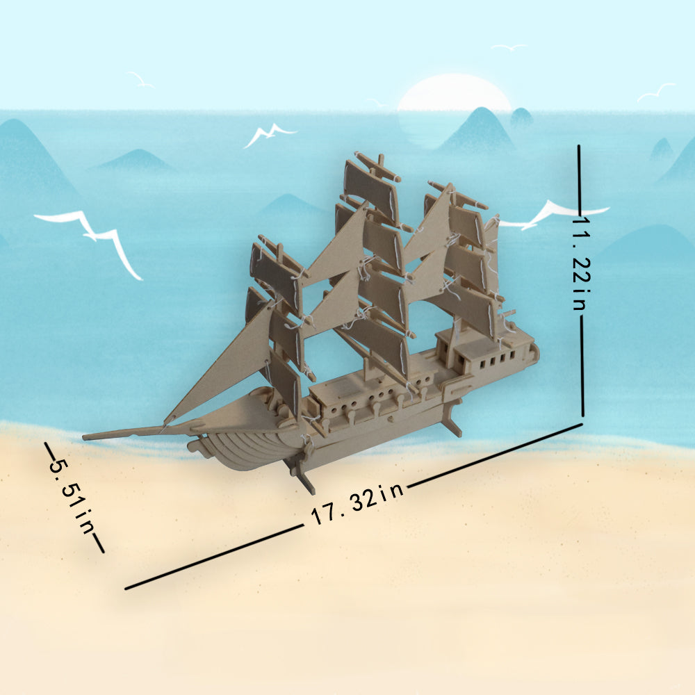 Feltor 3D puzzle for kids, felt sailboat 3D puzzle, DIY model kit, felt handmade ornaments, sailboat 3D puzzle