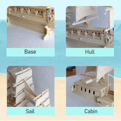 Feltor 3D puzzle for kids, felt sailboat 3D puzzle, DIY model kit, felt handmade ornaments, sailboat 3D puzzle