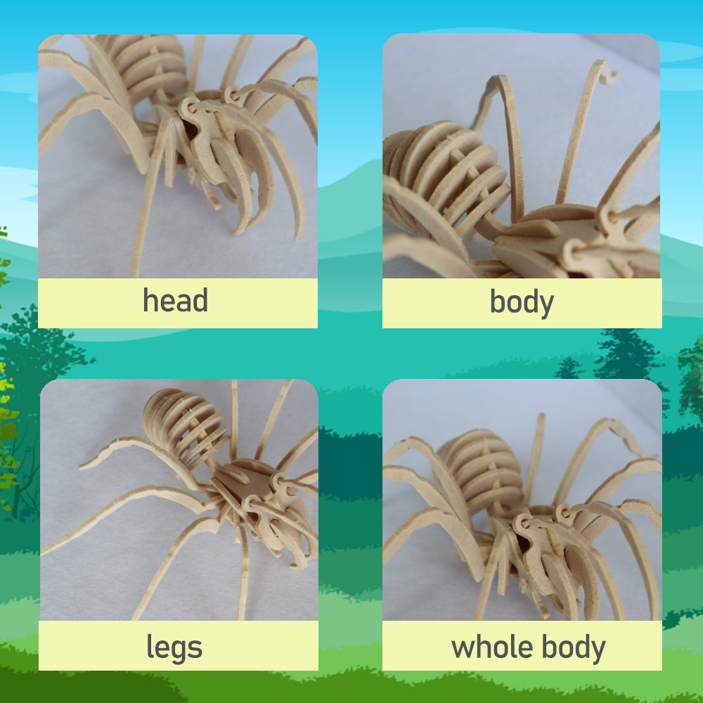 Feltor 3D Spider DIY Felt Jigsaw Puzzle for Kids, Insect Animal Jigsaw Puzzle Set, Educational Toys and Gifts, Different from Wooden Jigsaw Puzzles