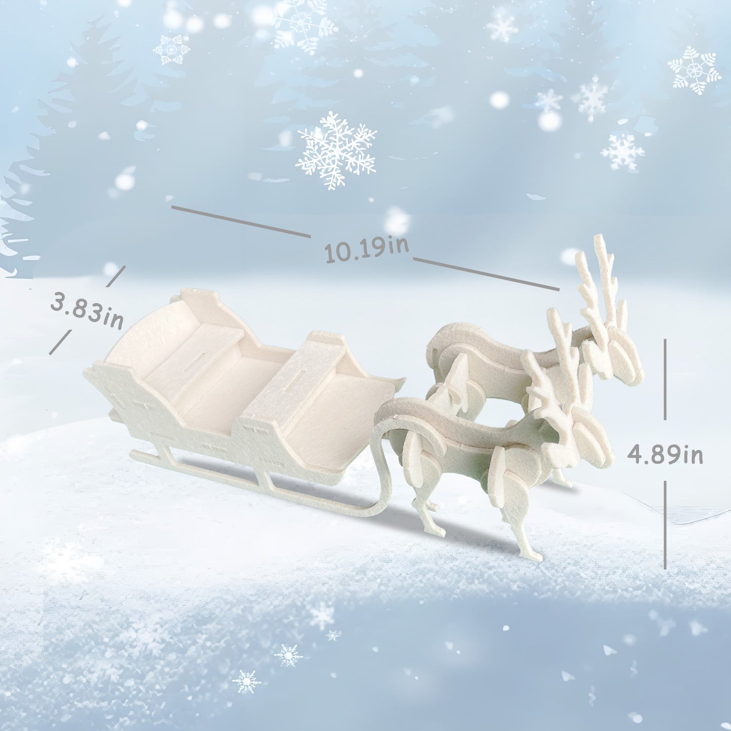 Feltor 3D Puzzles for Kids, Different From Wooden Puzzles, Felt Christmas Sleigh DIY Stereoscopic Puzzles, Christmas Puzzles Toy Puzzle Game Set Gifts