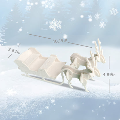 Feltor 3D Puzzles for Kids, Different From Wooden Puzzles, Felt Christmas Sleigh DIY Stereoscopic Puzzles, Christmas Puzzles Toy Puzzle Game Set Gifts