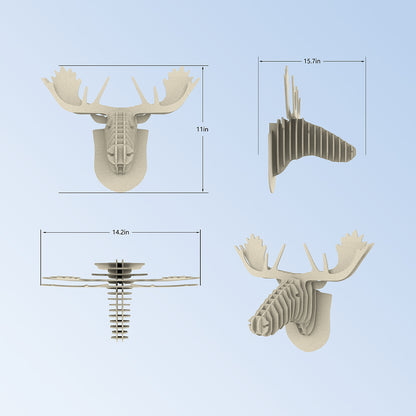 Feltor Felt3D Deer Head Wall Decor - Faux Taxidermy Deer Head Wall Art With Adhesive And Metal Hooks For Living Room, Office And Bedroom Elk Antler Hanging Décor