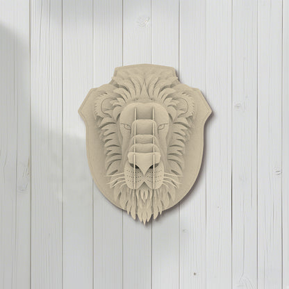 Feltor Felt3D Lion Head Wall Decor - Faux Taxidermy Deer Head Wall Art With Adhesive And Metal Hooks For Living Room, Office And Bedroom Animal Head Wall Art -Large Lion