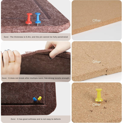 Tablero de anuncios de fieltro Feltor, 23" x 15"/29" x 23"/47" x 23"/47" x 29" Tablero de visión Contiene 20 chinchetas Disponible como panel acústico de pared para escuela y hogar - Cola