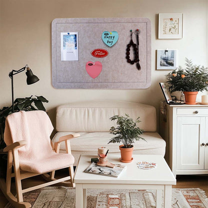 Tablero de corcho alternativo Feltor, tablero de fieltro para imágenes de 23" x 15"/ 29" x 23"/ 47" x 23"/ 47" x 29", contiene 1 caja de chinchetas, mejor decoración de pared para el hogar que un rollo de tablero de anuncios de papel - Beige