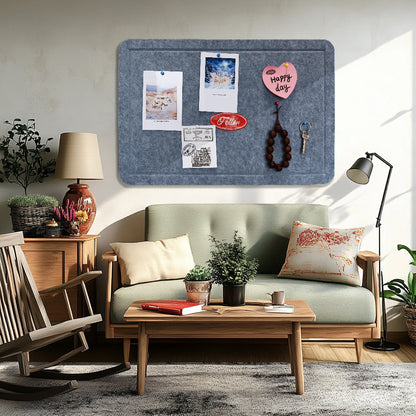 Feltor Felt Wall Poster, 23"x15"/29"x23"/47"x23"/47"x29" Photo Board, with 1 Box of Push Pins for Classroom Dorm Wall Decor - Grays