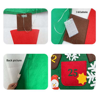 Feltor DIY Felt Xmas Christmas Tree Set with Lights(6ft) as Children's Christmas Play Toys Party  indooor Outdoor Travel  New Year Holiday   Gifts Decorations