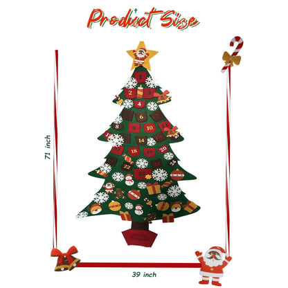 Feltor DIY Felt Xmas Christmas Tree Set with Lights(6ft) as Children's Christmas Play Toys Party  indooor Outdoor Travel  New Year Holiday   Gifts Decorations