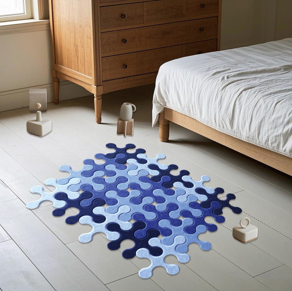Feltor 20 Round Jigsaw Board, Soft Playmat Tiles For Kids, Felt Bulletin Boards(Includes Two Velcro Each piece)  For Wall & Floor Decoration