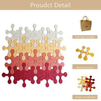 Feltor 20 Round Jigsaw Board, Soft Playmat Tiles For Kids, Felt Bulletin Boards(Includes Two Velcro Each piece)  For Wall & Floor Decoration