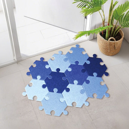 Feltor Hexagons Felt Puzzle Mat - 14 Individual Felt Boards , Portable Combination Removable, Felt carpet mat & bulletined borad, Suitable for Home and Play Areas.