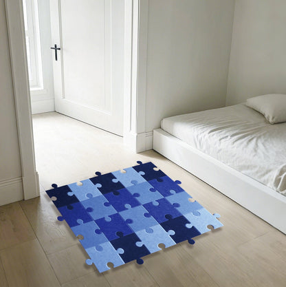 Feltor Square Felt Carpet Pad (20PCS), Soft Play Mat Tiles for Kids & Wall Bulletin Board （ Includes Two Velcro Each Piece ）DIY Any shape For Wall and Floor