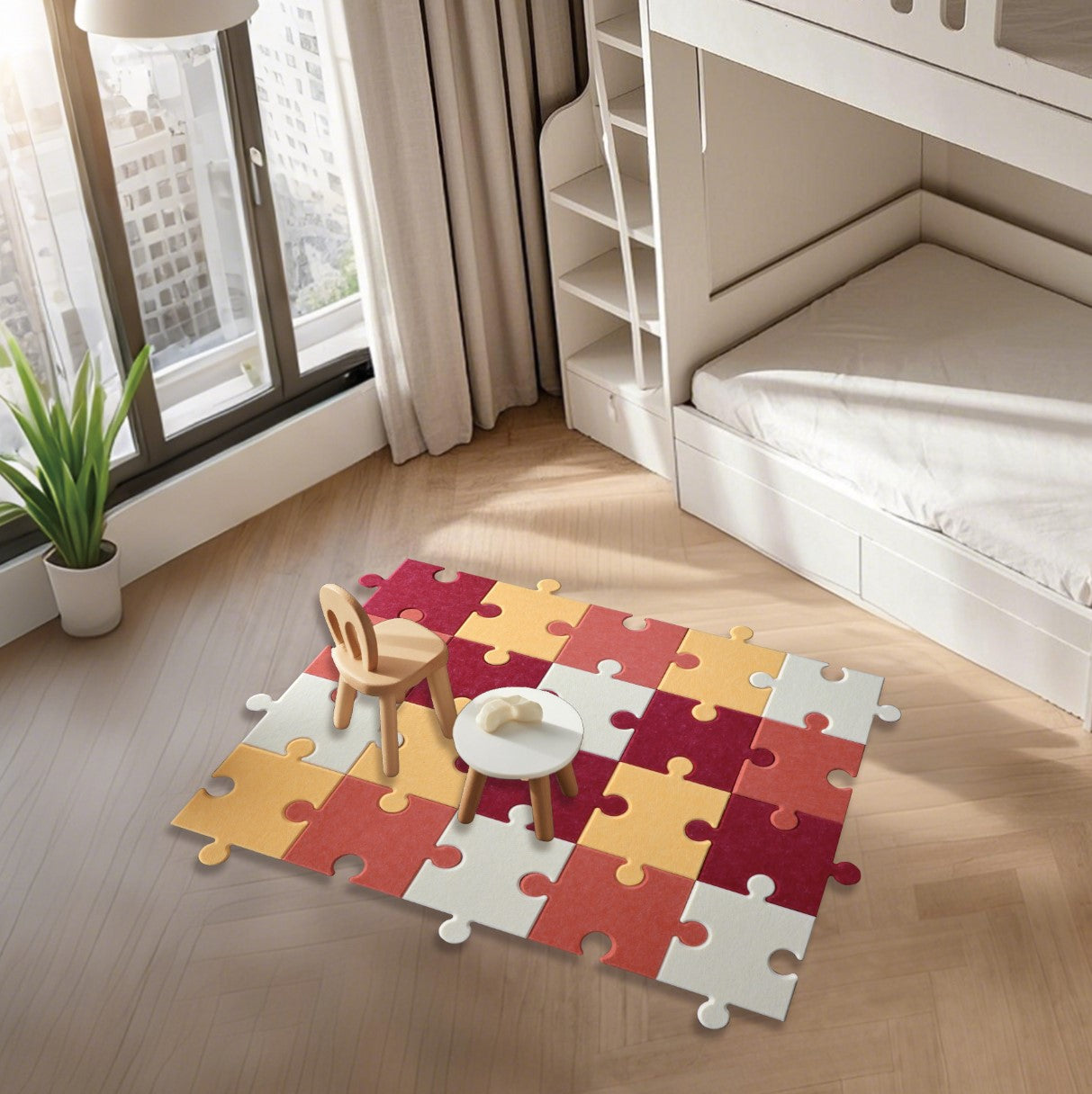 Feltor Square Felt Carpet Pad (20PCS), Soft Play Mat Tiles for Kids & Wall Bulletin Board （ Includes Two Velcro Each Piece ）DIY Any shape For Wall and Floor