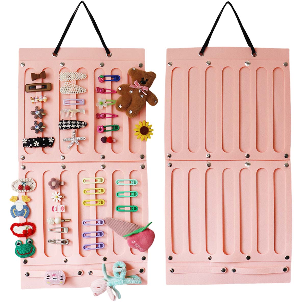 Feltor Headband Holder Organizer Soft Includes Large Capacity hair clip Space,Wall Hanging Claw Clip Organizer for girls hair accessories organizer and Baby Accessory Display