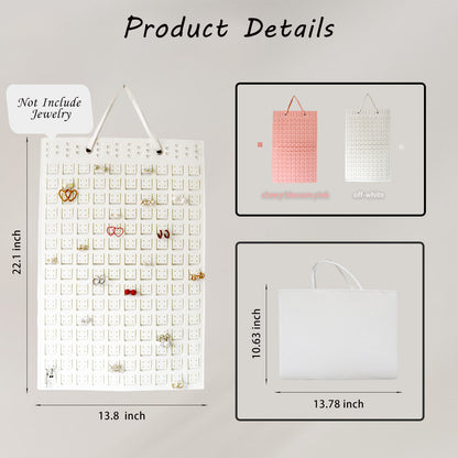 Feltor Hanging Earring Organizer Holde - Compact Earring Display for 300 Pairs, Soft Felt Material, Space-Saving Earring Hanger Hanging Organizer for Women, Girls - 1 Pack