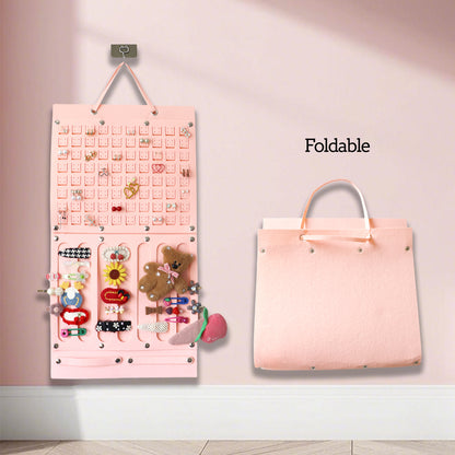 Feltor Felt Jewelry Board Organizer for Wardrobe with Separate Girls Headband Hanger, Women's Earring Hanger - Earrings and Hairpins