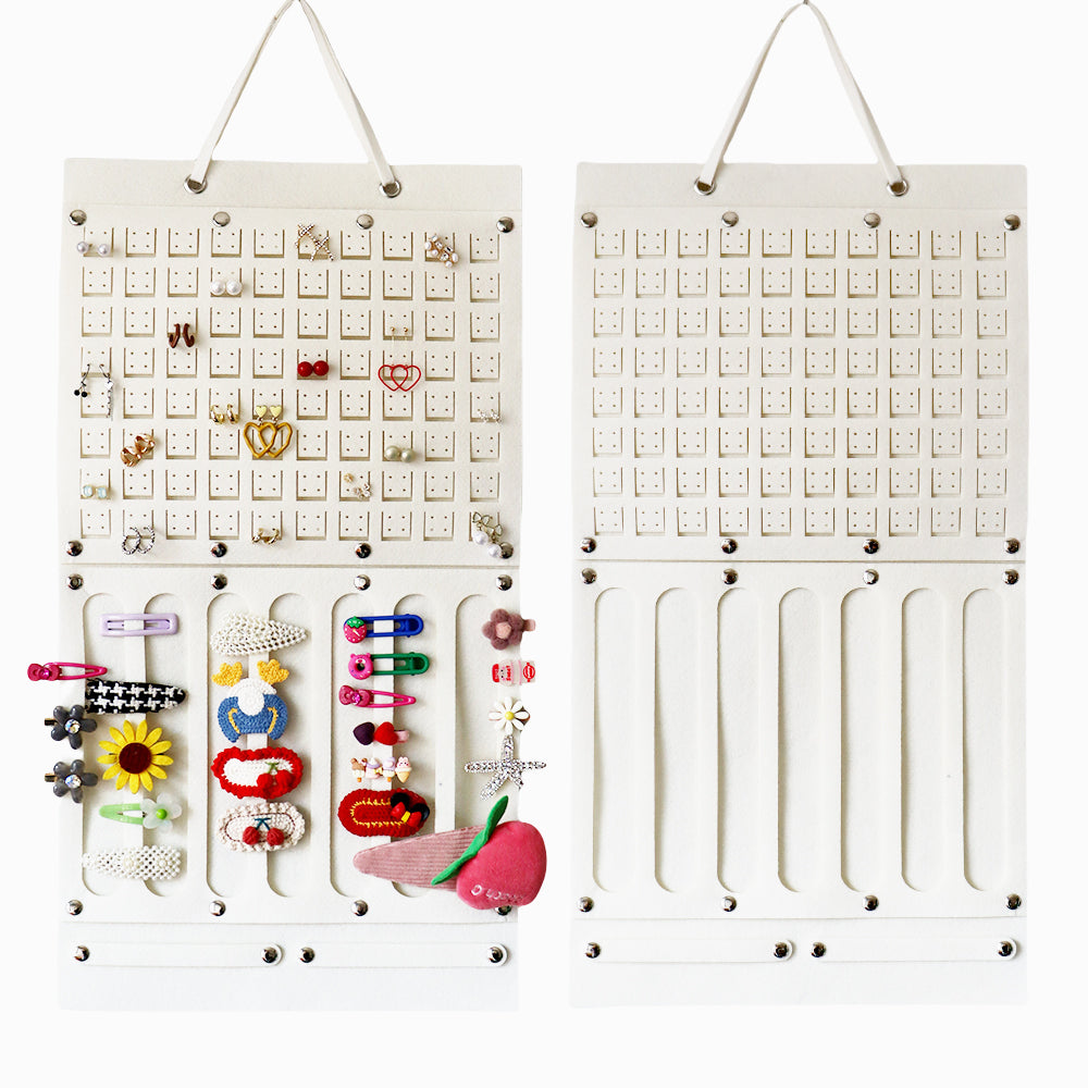 Feltor Felt Jewelry Board Organizer for Wardrobe with Separate Girls Headband Hanger, Women's Earring Hanger - Earrings and Hairpins