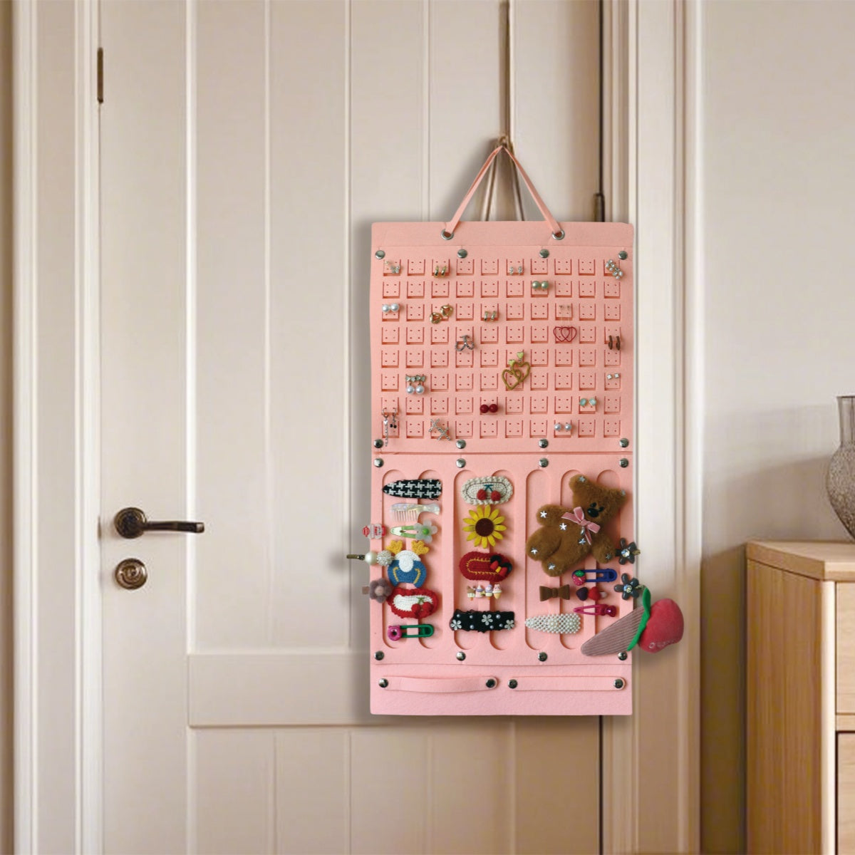 Feltor Felt Jewelry Board Organizer for Wardrobe with Separate Girls Headband Hanger, Women's Earring Hanger - Earrings and Hairpins