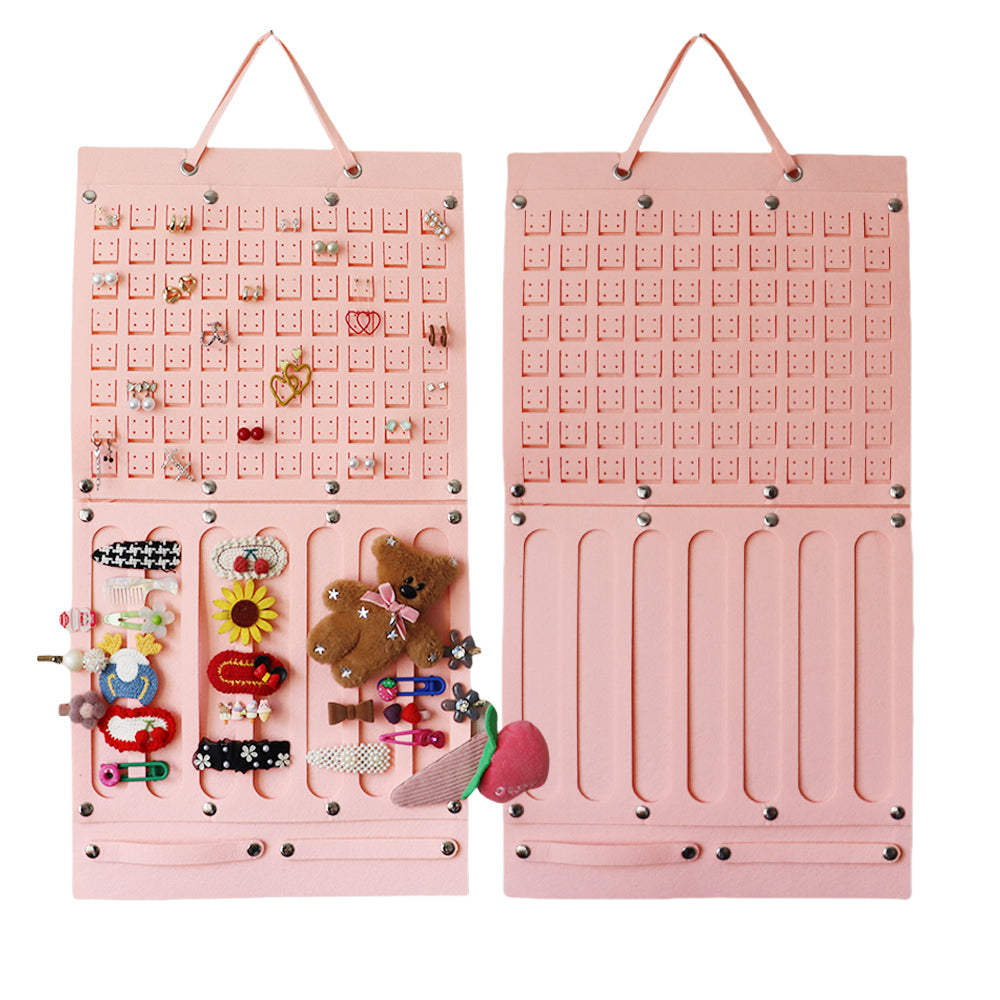Feltor Felt Jewelry Board Organizer for Wardrobe with Separate Girls Headband Hanger, Women's Earring Hanger - Earrings and Hairpins