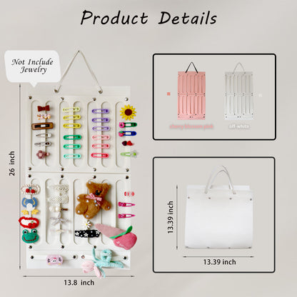 Feltor Headband Holder Organizer Soft Includes Large Capacity hair clip Space,Wall Hanging Claw Clip Organizer for girls hair accessories organizer and Baby Accessory Display
