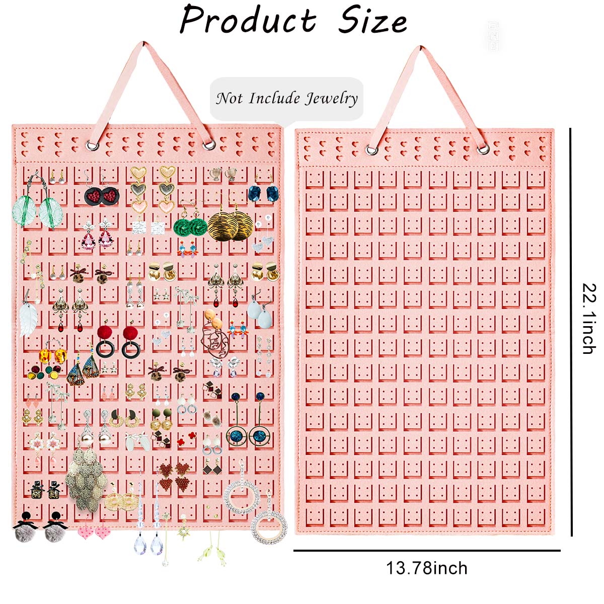Feltor Hanging Earring Organizer Holde - Compact Earring Display for 300 Pairs, Soft Felt Material, Space-Saving Earring Hanger Hanging Organizer for Women, Girls - 1 Pack