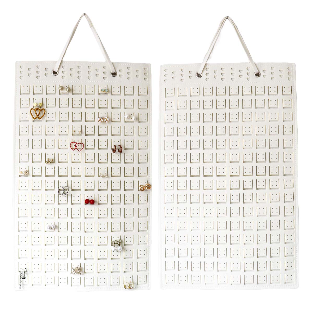 Feltor Hanging Earring Organizer Holde - Compact Earring Display for 300 Pairs, Soft Felt Material, Space-Saving Earring Hanger Hanging Organizer for Women, Girls - 1 Pack