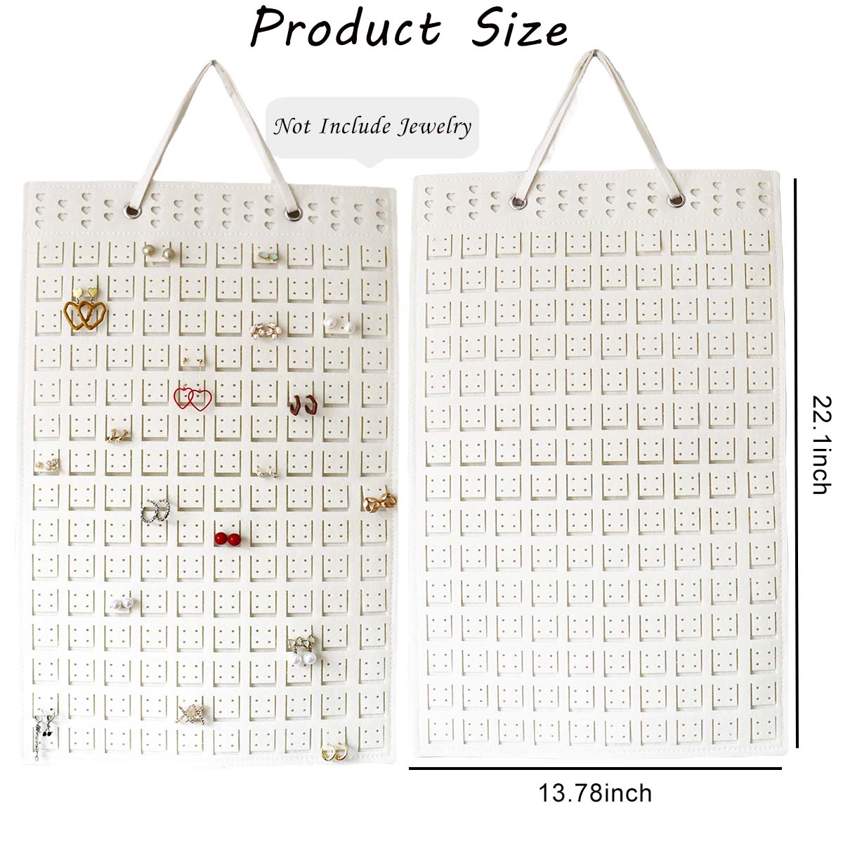 Feltor Hanging Earring Organizer Holde - Compact Earring Display for 300 Pairs, Soft Felt Material, Space-Saving Earring Hanger Hanging Organizer for Women, Girls - 1 Pack