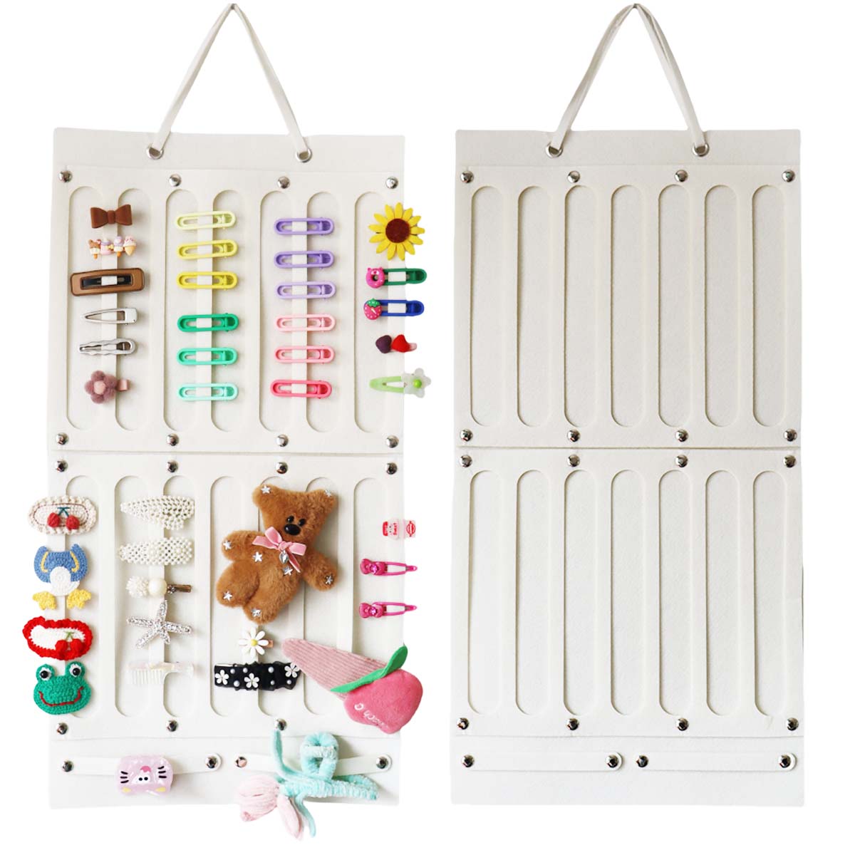 Feltor Headband Holder Organizer Soft Includes Large Capacity hair clip Space,Wall Hanging Claw Clip Organizer for girls hair accessories organizer and Baby Accessory Display