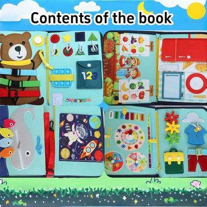Feltor Felt Quiet Book - Montessori Toys, Animal Theme Interactive Book Sensory Toys for 1-3 Years Old Birthday Gifts