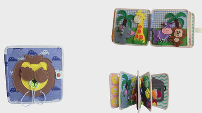 Feltor Felt Interactive Book Busy Book Toddler Learning Educational Toy Early Education Sensory Book Including Recognition of Animals, Fruits, and Vegetables