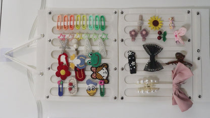 Feltor Headband Holder Organizer Soft Includes Large Capacity hair clip Space,Wall Hanging Claw Clip Organizer for girls hair accessories organizer and Baby Accessory Display
